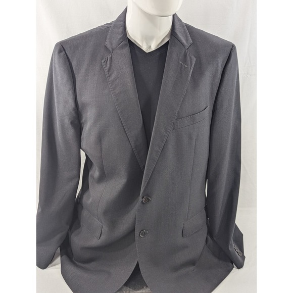 Ermenegildo Zegna Saks Fifth charcoal Slim Fit Suit Jacket Wool Blazer 44L 48" - Picture 3 of 15